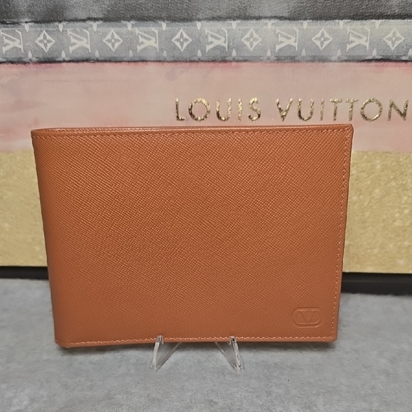 Valentino Garavani Men's Tan Leather Bifold Wallet